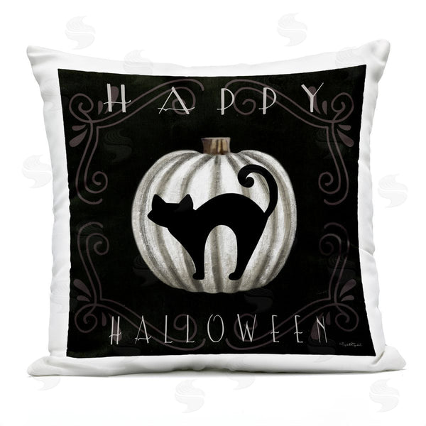 Stupell Industries Elizabeth Tyndall | Happy Halloween Cat & Pumpkin Printed Throw Pillow