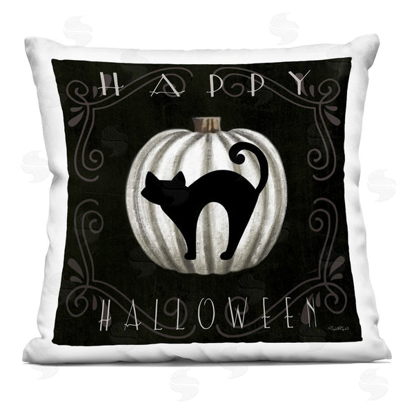stupell industries Elizabeth Tyndall | Happy Halloween Cat & Pumpkin Printed Throw Pillow