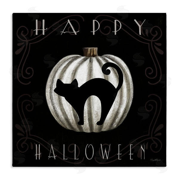 stupell industries Elizabeth Tyndall | Happy Halloween Cat & Pumpkin Wall Art
