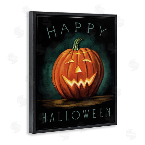 Stupell Industries Elizabeth Tyndall | Happy Halloween Happy Jack-O-Lantern Smile Festive Wall Art