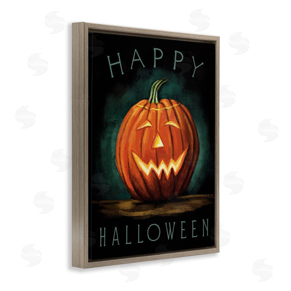 Stupell Industries Elizabeth Tyndall | Happy Halloween Happy Jack-O-Lantern Smile Festive Wall Art