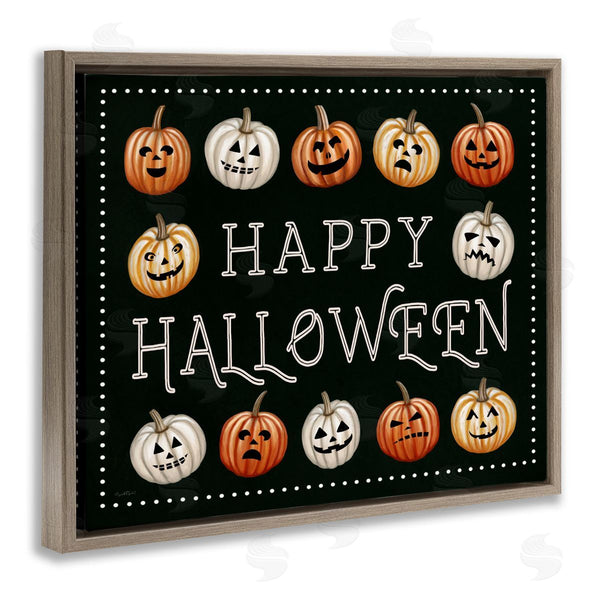 Stupell Industries Elizabeth Tyndall | Happy Halloween Jack-o-Lanterns Wall Art