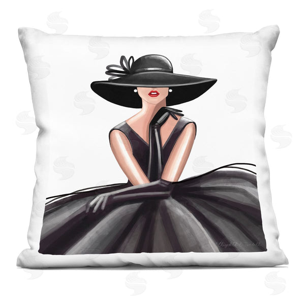stupell industries Elizabeth Tyndall | High Fashion Black Dress Printed Throw Pillow