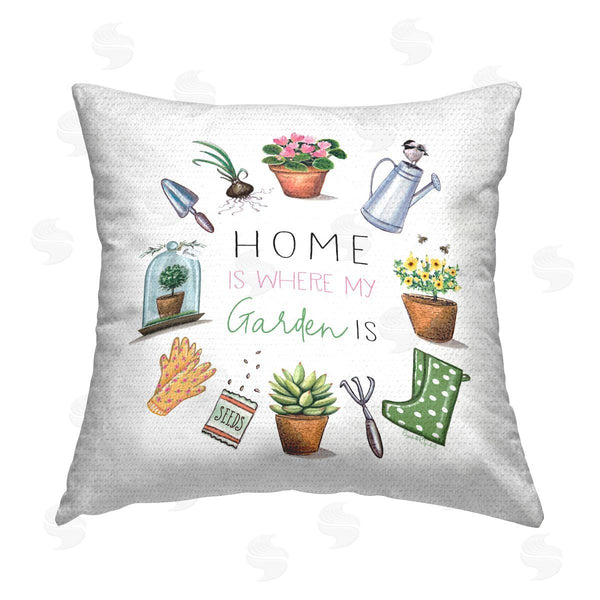 Stupell Industries Elizabeth Tyndall | Home Where Garden Is Printed Throw Pillow