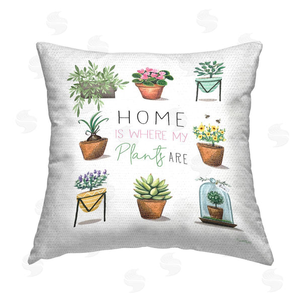 Stupell Industries Elizabeth Tyndall | Home Where Plants Are Printed Throw Pillow