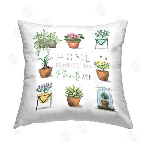 stupell industries Elizabeth Tyndall | Home Where Plants Are Printed Throw Pillow