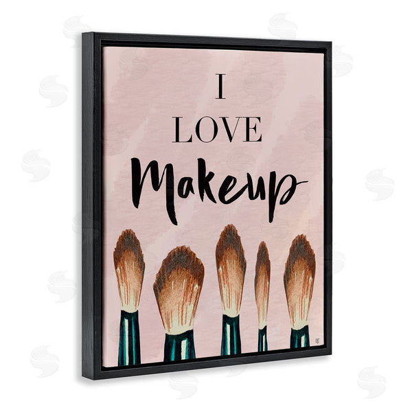 Stupell Industries Elizabeth Tyndall | I Love Makeup Pink Cosmetic Brushes