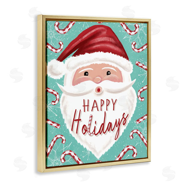 Stupell Industries Elizabeth Tyndall | Jolly Santa & Candy Canes