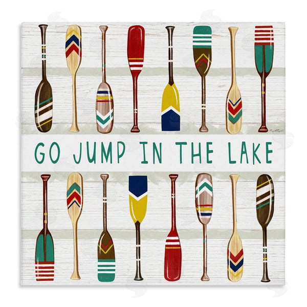 stupell industries Elizabeth Tyndall | Jump In Lake Various Patterned Oars Wall Art