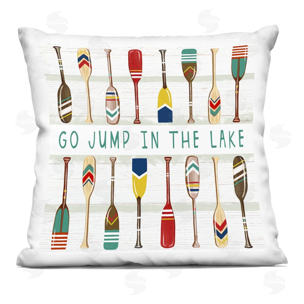 stupell industries Elizabeth Tyndall | Jump In The Lake Oars Printed Throw Pillow