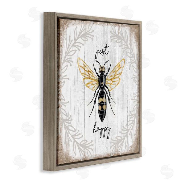 Stupell Industries Elizabeth Tyndall | Just Be Happy Charming Bee