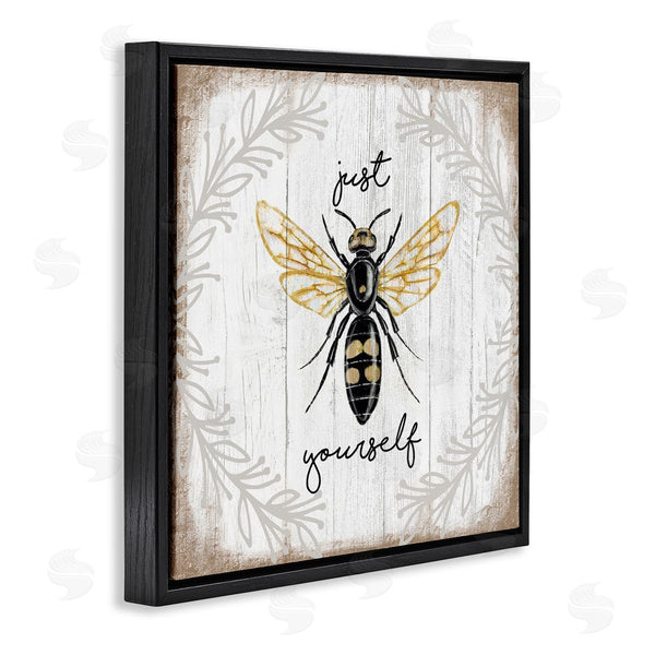 Stupell Industries Elizabeth Tyndall | Just Be Yourself Sentiment Country Charm Bee Wall Art