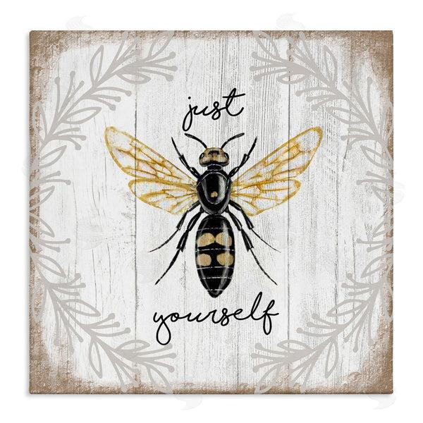 stupell industries Elizabeth Tyndall | Just Be Yourself Sentiment Country Charm Bee Wall Art