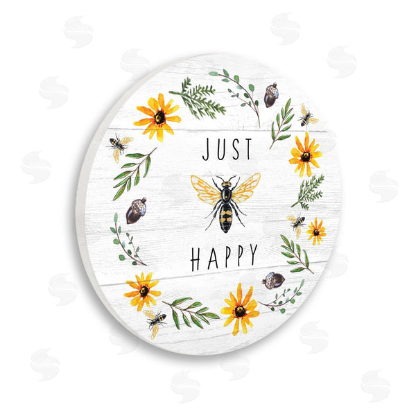 stupell industries Elizabeth Tyndall | Just Bee Happy Pun Wall Art