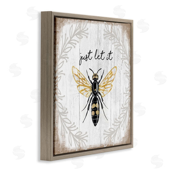 Stupell Industries Elizabeth Tyndall | Just Let It Be Sentiment Country Bee Pun Wall Art