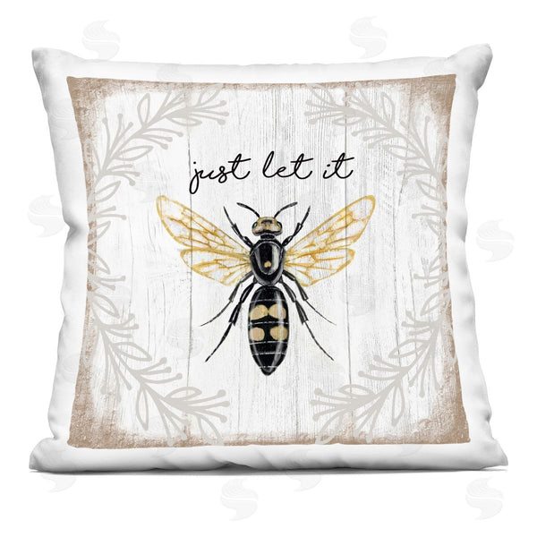 stupell industries Elizabeth Tyndall | Just Let it Be Sentiment Country Bee Pun Printed Throw Pillow