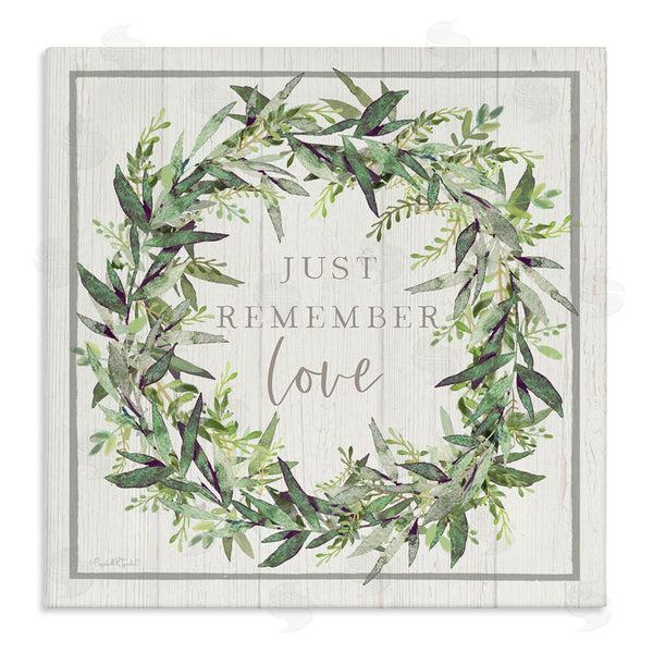 stupell industries Elizabeth Tyndall | Just Remember Love Phrase Botanical Wreath Border Wall Art