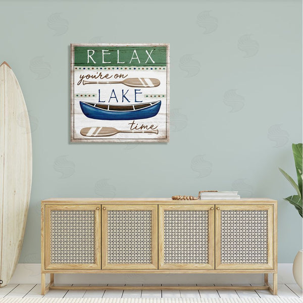 Stupell Industries Elizabeth Tyndall | Lake Time Rustic Canoe Paddle Phrase Wall Art