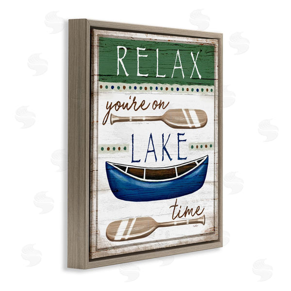 Stupell Industries Elizabeth Tyndall | Lake Time Rustic Canoe Paddle Phrase Wall Art