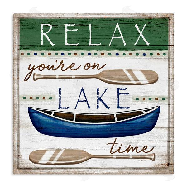 stupell industries Elizabeth Tyndall | Lake Time Rustic Canoe Paddle Phrase Wall Art