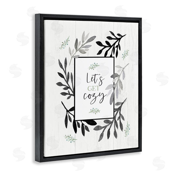 Stupell Industries Elizabeth Tyndall | Lets Get Cozy Geometric Frame Twig Foliage Ornament Wall Art