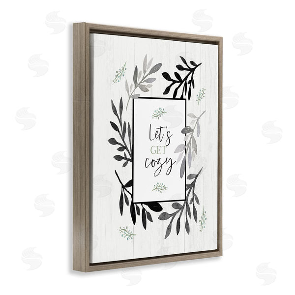 Stupell Industries Elizabeth Tyndall | Lets Get Cozy Geometric Frame Twig Foliage Ornament Wall Art