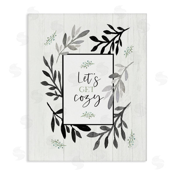 stupell industries Elizabeth Tyndall | Lets Get Cozy Geometric Frame Twig Foliage Ornament Wall Art