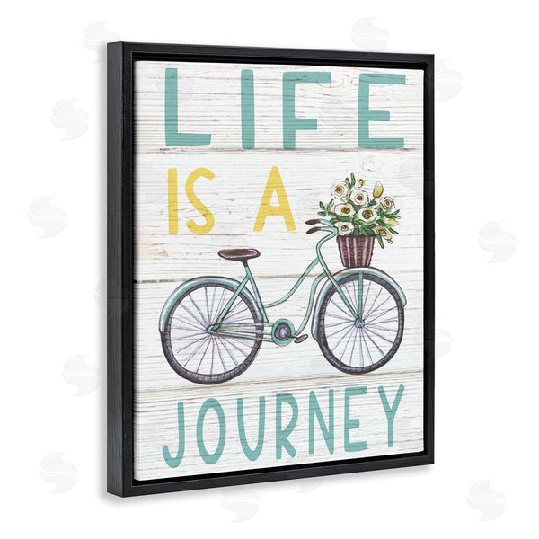 Stupell Industries Elizabeth Tyndall | Life's A Journey Blue Bicycle Flower Basket Wall Art