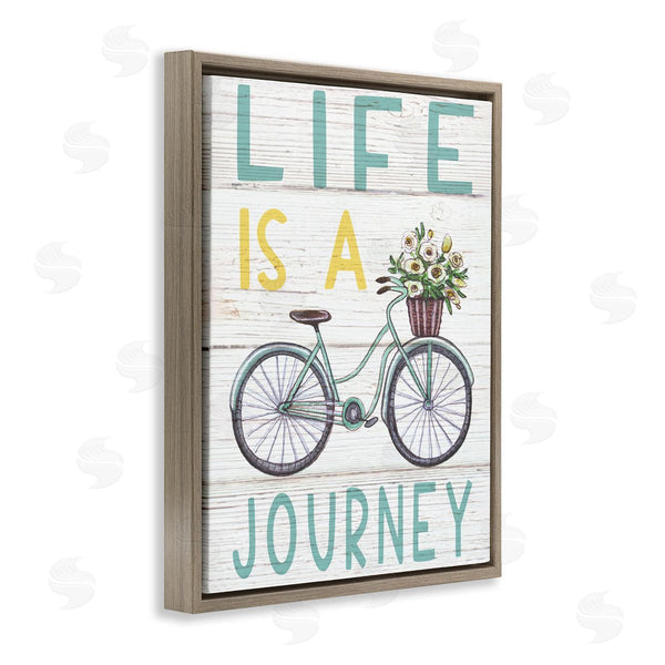 Stupell Industries Elizabeth Tyndall | Life's A Journey Blue Bicycle Flower Basket Wall Art