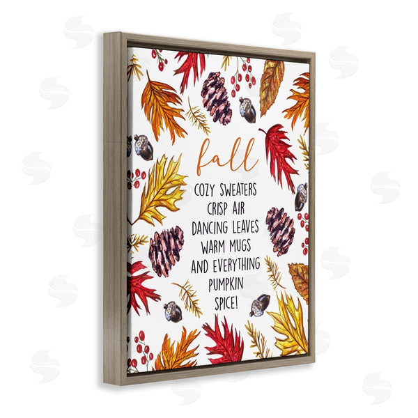 Stupell Industries Elizabeth Tyndall | List Of Fall Favorites Autumn Forest Foliage Wreath Wall Art