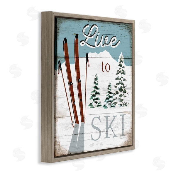 Stupell Industries Elizabeth Tyndall | Live To Ski Rustic Snow Sports