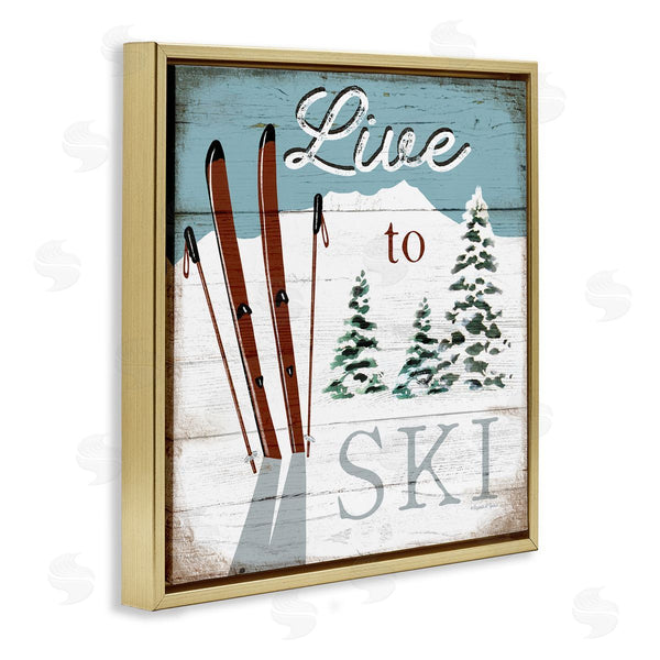 Stupell Industries Elizabeth Tyndall | Live To Ski Rustic Snow Sports
