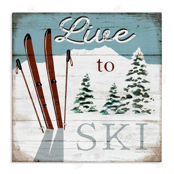 stupell industries Elizabeth Tyndall | Live To Ski Rustic Snow Sports