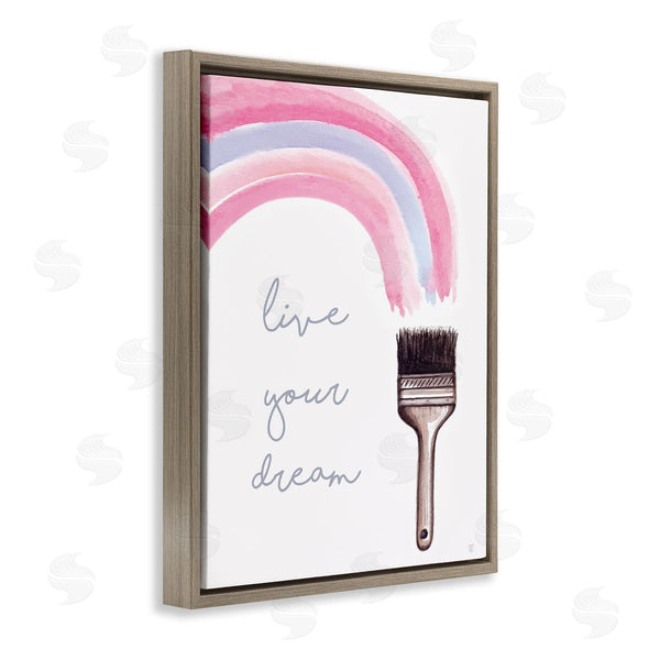 Stupell Industries Elizabeth Tyndall | Live Your Dream Paintbrush Rainbow
