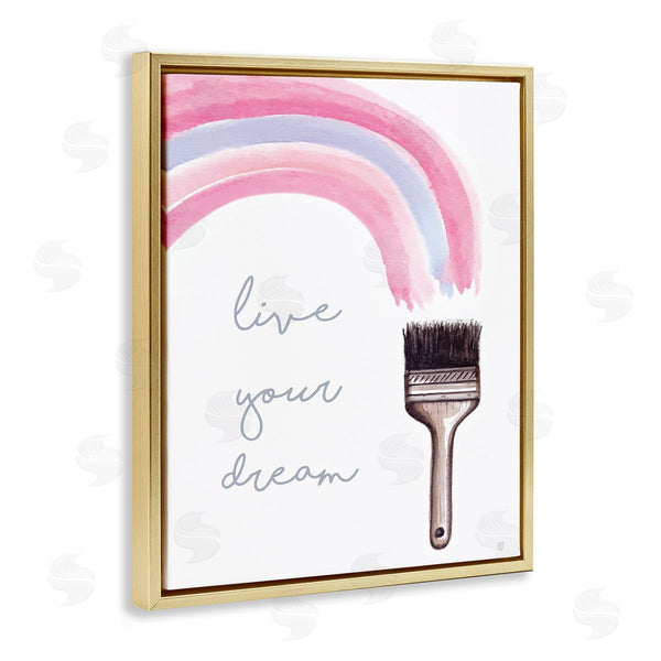 Stupell Industries Elizabeth Tyndall | Live Your Dream Paintbrush Rainbow