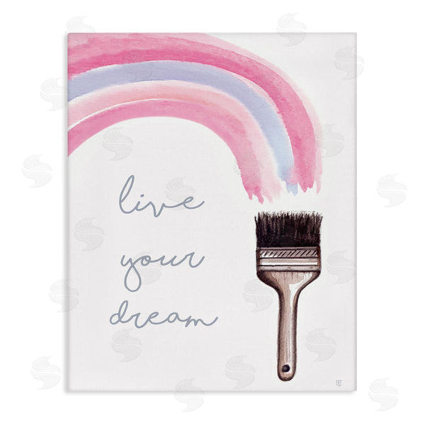 stupell industries Elizabeth Tyndall | Live Your Dream Paintbrush Rainbow