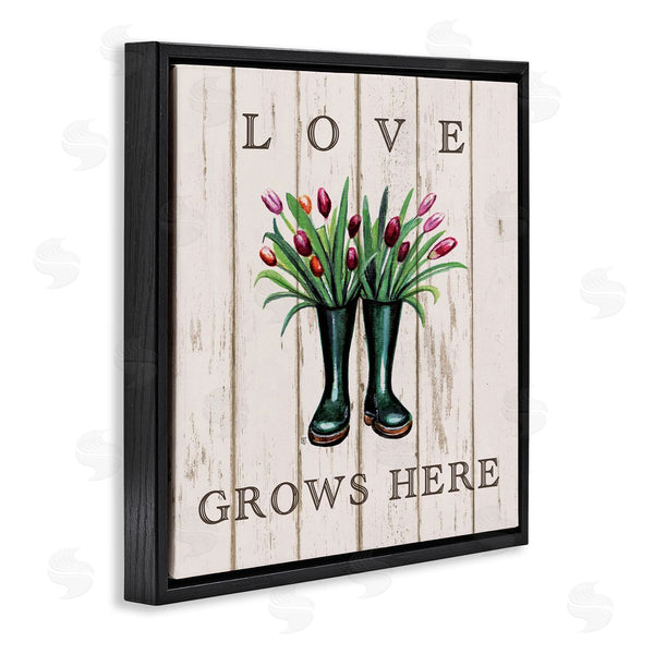 Stupell Industries Elizabeth Tyndall | Love Grows Here Rainboot Bouquets