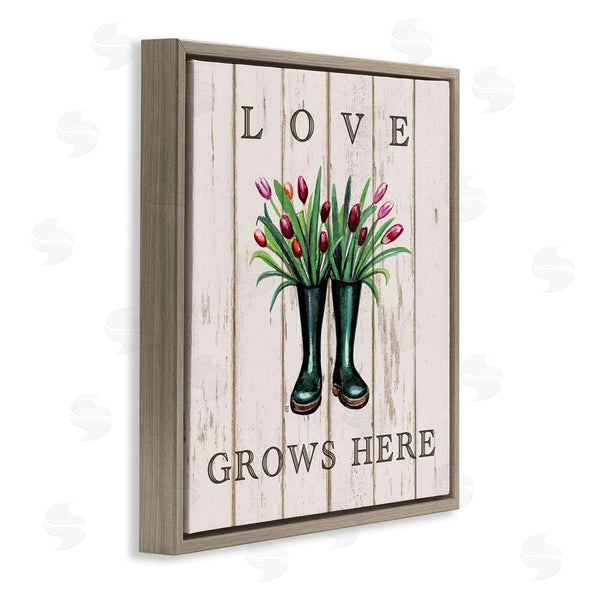Stupell Industries Elizabeth Tyndall | Love Grows Here Rainboot Bouquets