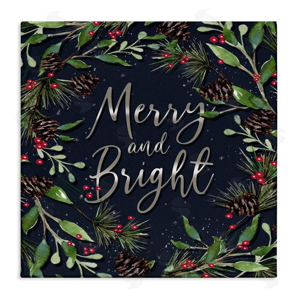 stupell industries Elizabeth Tyndall | Merry & Bright with Holly Leaves