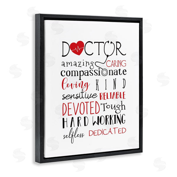 Stupell Industries Elizabeth Tyndall | Motivational Doctor Phrases Healthcare Hero Red Heart Wall Art