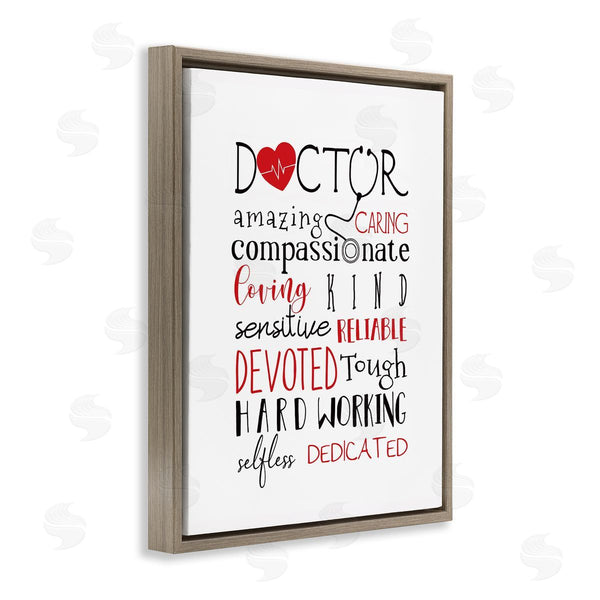 Stupell Industries Elizabeth Tyndall | Motivational Doctor Phrases Healthcare Hero Red Heart Wall Art