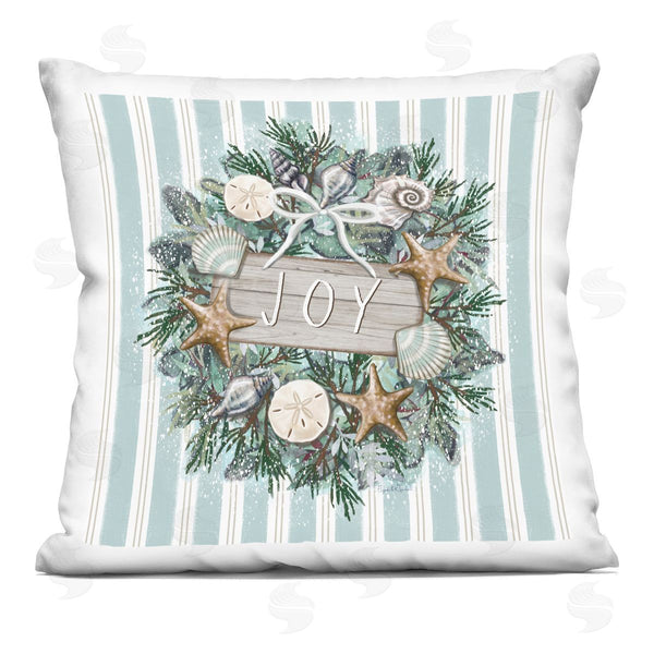 stupell industries Elizabeth Tyndall | Nautical Seashell Wreath Printed Throw Pillow