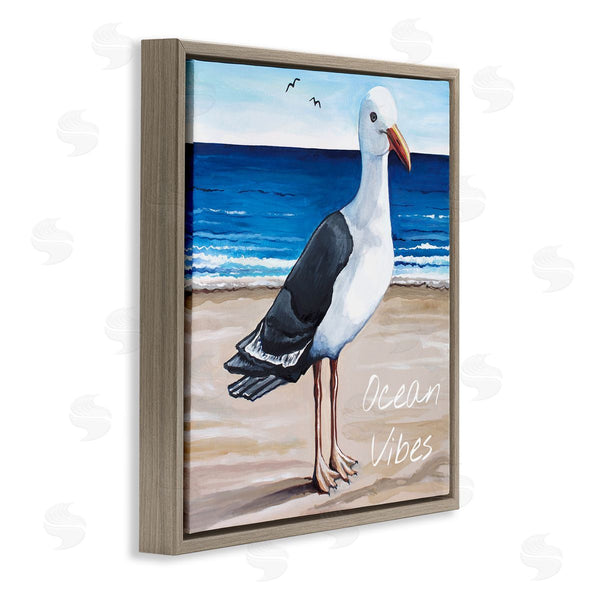 Stupell Industries Elizabeth Tyndall | Ocean Vibes Coastal Seagull Beach Wall Art