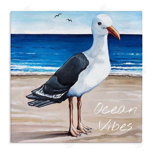 stupell industries Elizabeth Tyndall | Ocean Vibes Coastal Seagull Beach Wall Art
