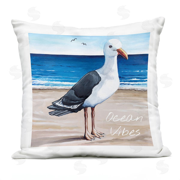 Stupell Industries Elizabeth Tyndall | Ocean Vibes Seagull Printed Throw Pillow