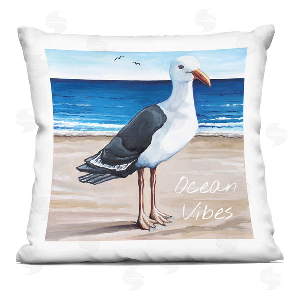 stupell industries Elizabeth Tyndall | Ocean Vibes Seagull Printed Throw Pillow