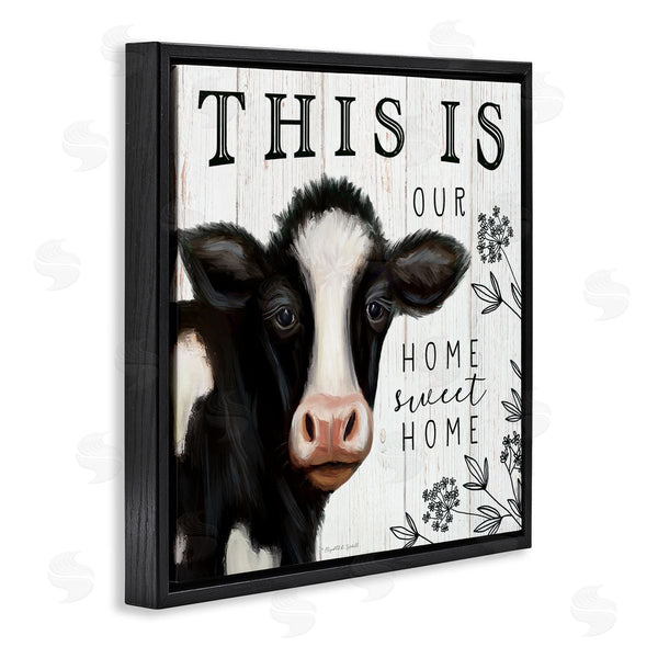 Stupell Industries Elizabeth Tyndall | Our Home Sweet Home Phrase Dairy Farm Cow Wall Art