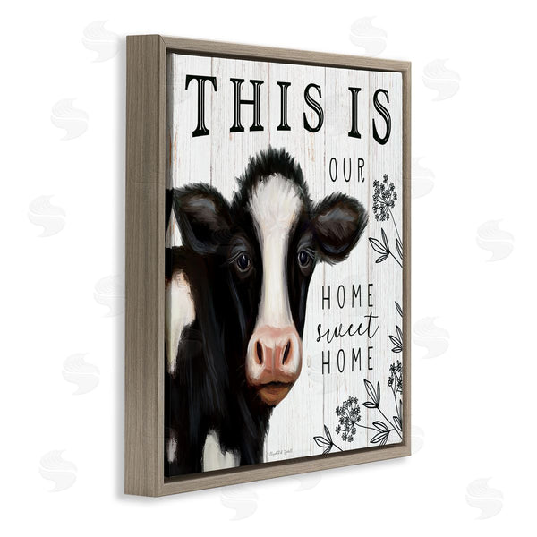 Stupell Industries Elizabeth Tyndall | Our Home Sweet Home Phrase Dairy Farm Cow Wall Art