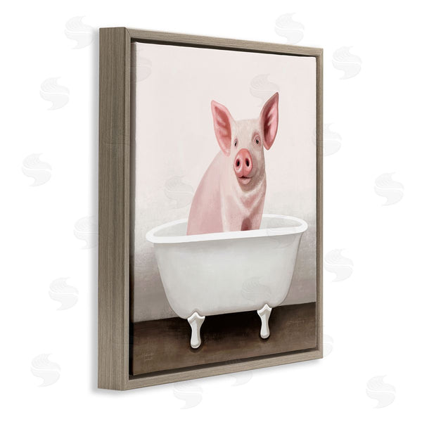 Stupell Industries Elizabeth Tyndall | Pink Farm Pig In Country Bath Tub Wall Art