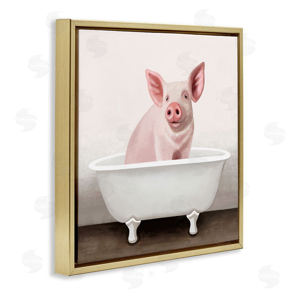 Stupell Industries Elizabeth Tyndall | Pink Farm Pig In Country Bath Tub Wall Art